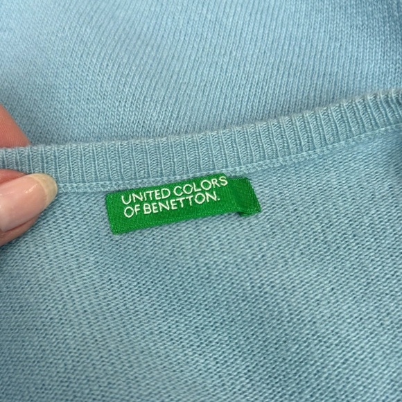 United Colors of Benetton Light Blue Sweater, Small Fit - Picture 3 of 8